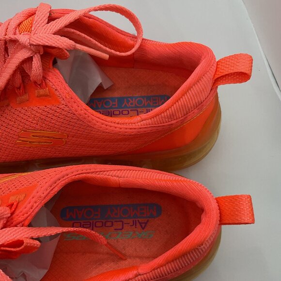 Skechers Womens Air-Cooled Memory Foam Athletic Sneakers Orange Size 7.5 - Picture 8 of 8